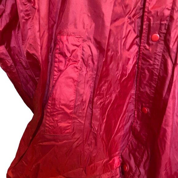 Lands' End Burgundy Red Hooded Zip Up Rain Jacket, Mens Size XL Outdoor Pockets - Picture 6 of 10